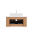 Meuble-lavabo de salle de bain avec lavabo, armoire de rangement de salle de bain flottante à bords arrondis avec tiroir, lavabo rectangulaire en céramique blanche, sans robinet, pré-assemblé-875453881-875453880