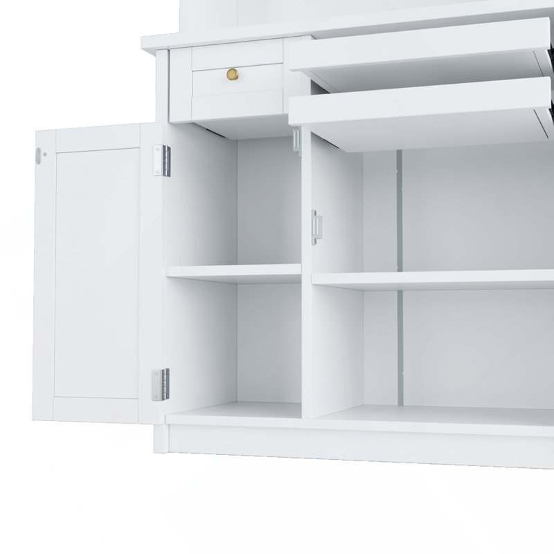 Buffet autoportant de 35,4 x 17,7 x 74,8 pouces Farmhouse, Blanc