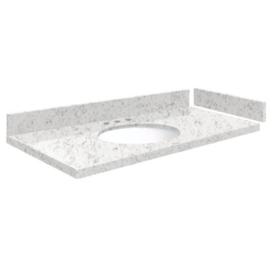 39.5'' Single Vanity Top with 3 Faucet Holes -  Transolid, VT39.5x22-1OU-LYR-8