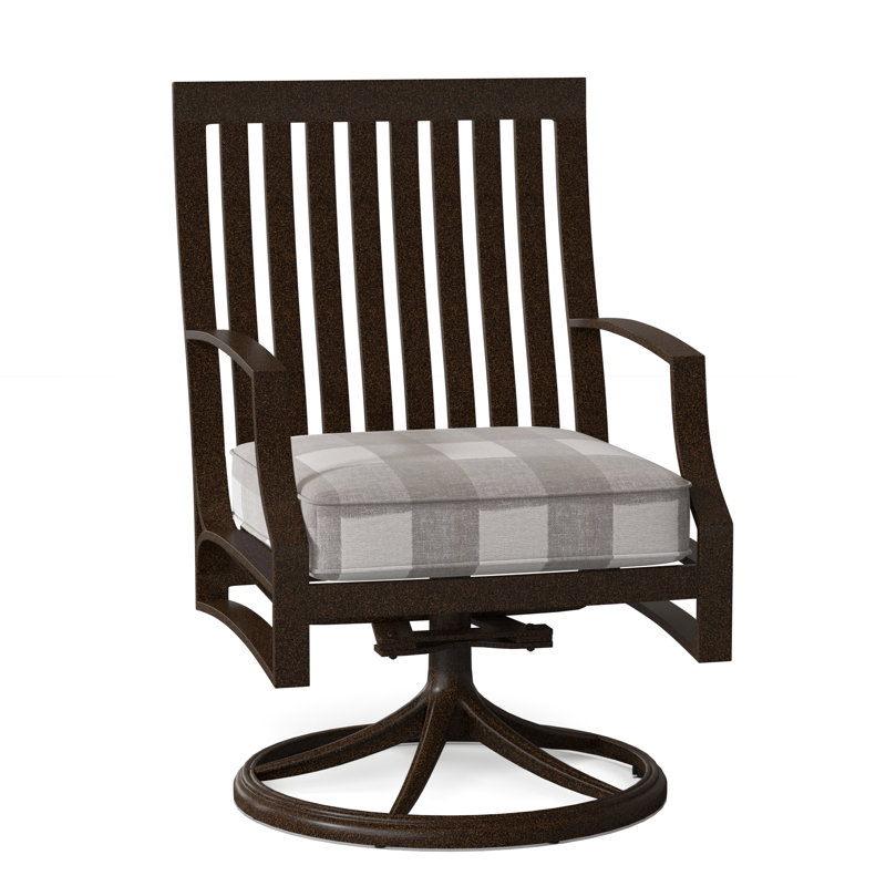 Seal Cove Outdoor Dining Armchair, Chestnut Brown, Brisa Charcoal Distressed Faux Leather