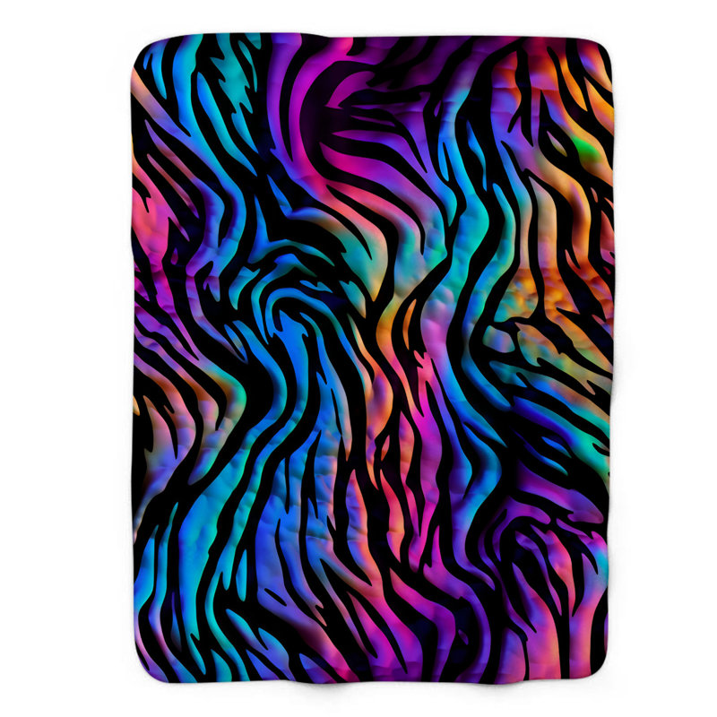 Spectrum Tiger Stripes - 1 pièce Sherpa Premium, Grand lit