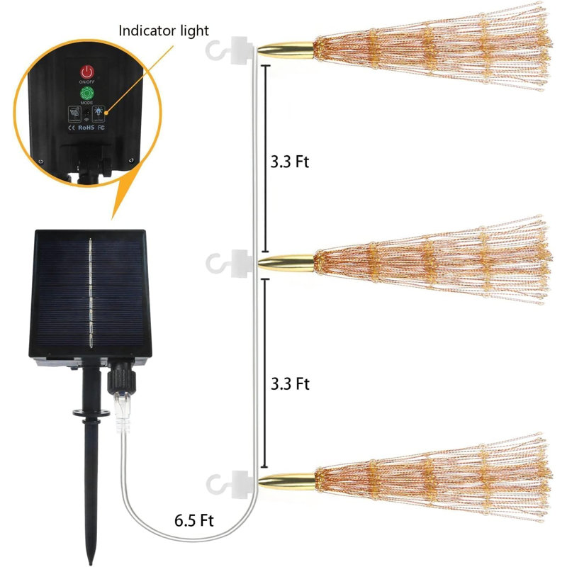 12 " LED Twinkling and Dimming Outdoor String Lights