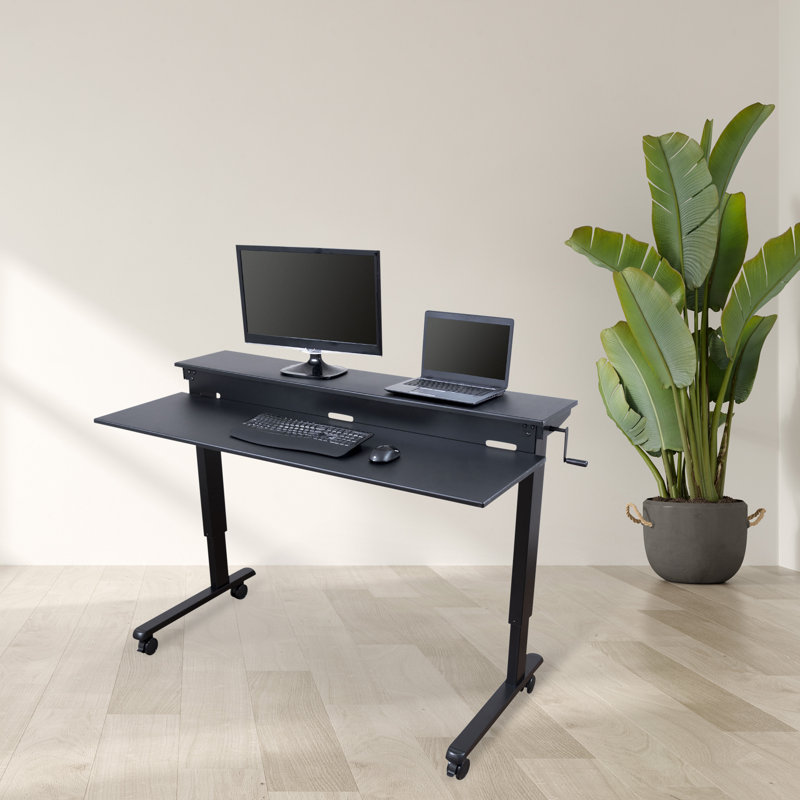 Bureau debout à hauteur ajustable Selinger, H 33,5 po x l 59 po x P 29,5 po, Noir
