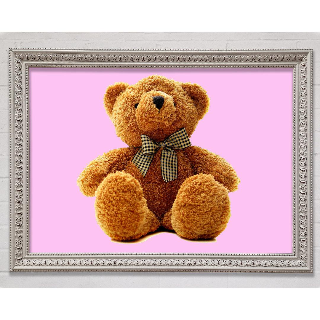 Gerahmtes Leinwandbild Teddy Bear Bow Lilac