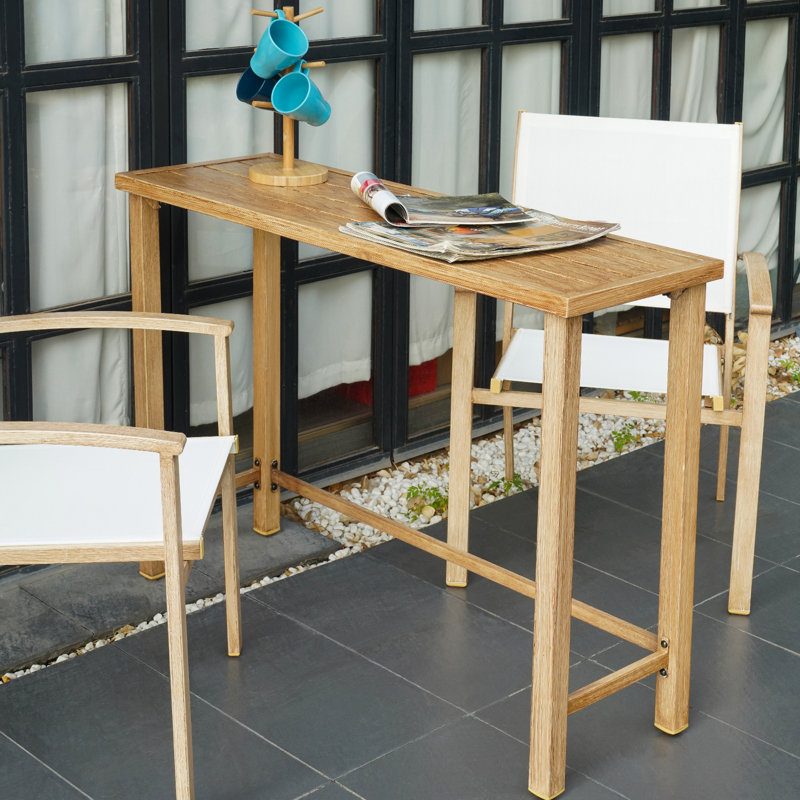 Rectangular Iron Outdoor Bar Table , 44.1 " W 14.7 " D