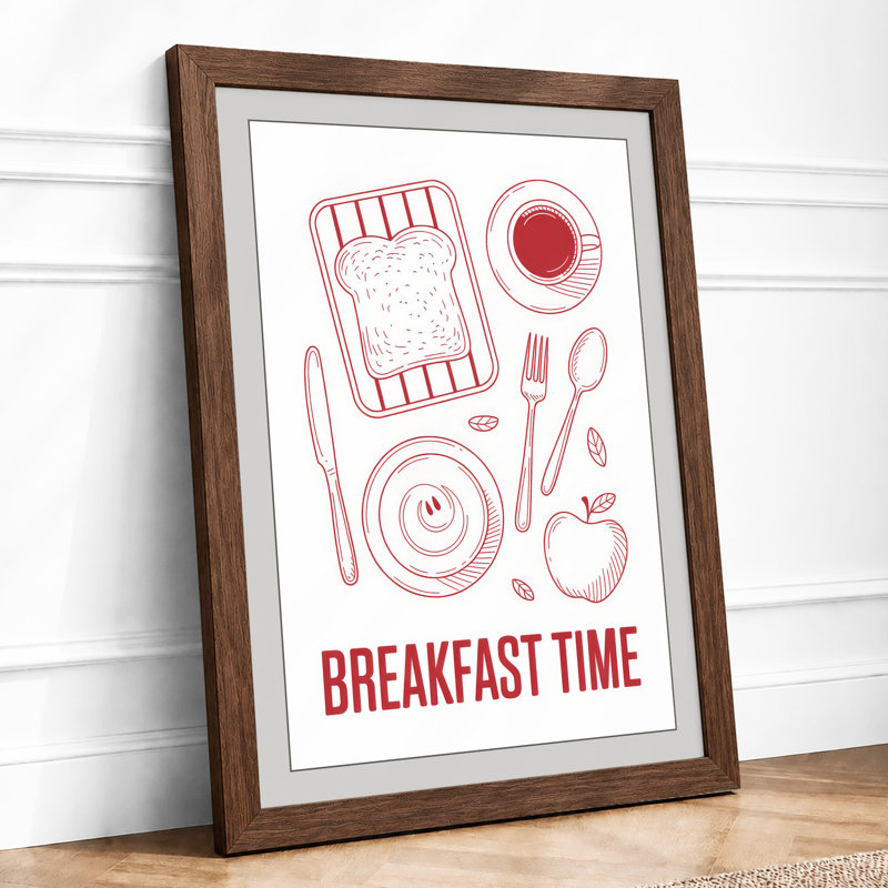 Breakfast Time Minimalist - Print, A1 - 84.1 x 59.4 cm, Walnut
