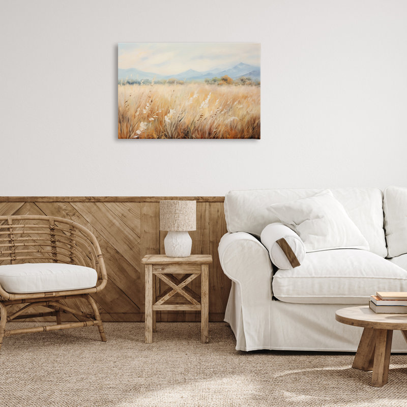 Art mural sur toile "Champ de blé" par Petal Prints Design, H 20 po x l 30 po
