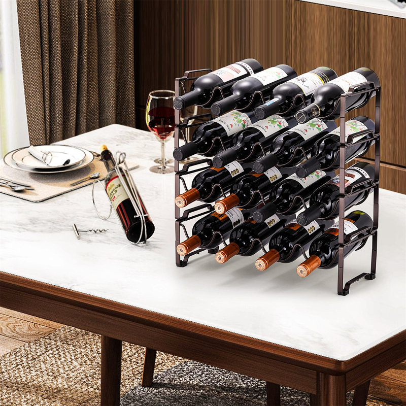 Perez 16 Bottle Tabletop/Countertop Wine Bottle Rack in Bronze
