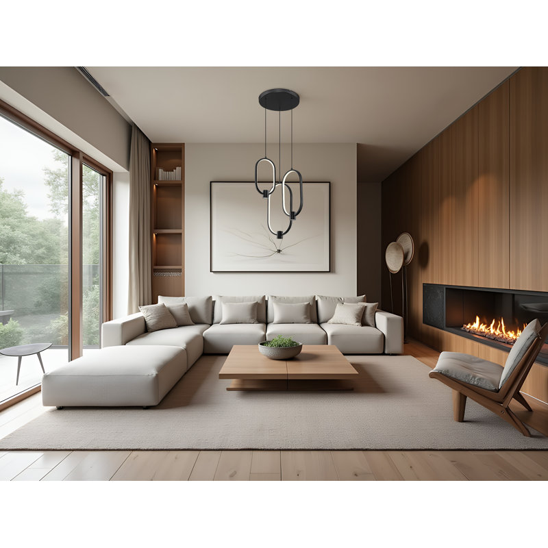 Saros Matte Black 3 Light Chandelier
