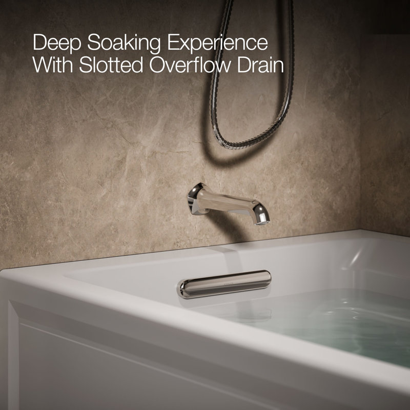 Archer® Alcove 72" x 36" Whirpool Bathtub, Ice Grey, Left
