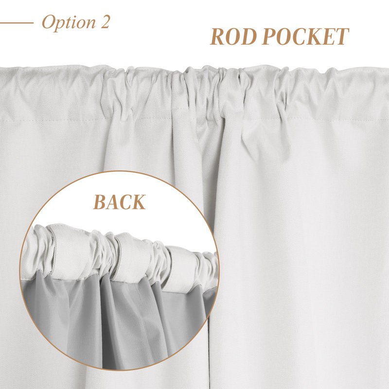 Paire de rideaux 100% lin occultant, L 52 po x L 96 po, Blanc cassé