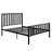 Full Bed In Antique Oak & Black, No Box Spring Needed, Wooden Trim, Slatted Head , Metal, 8" Mattress Suggested, 330Lbs Capacity Black Bed, Not Required, Headboard Load