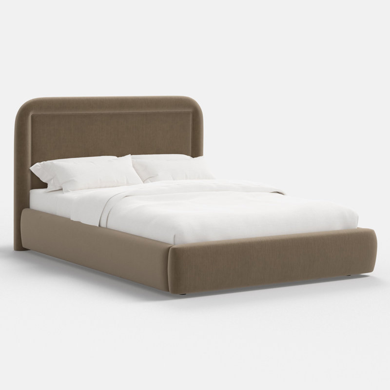 Stoffer Home x Cloth and Co. Marisa Bed, Luxe Walnut Velvet, Queen