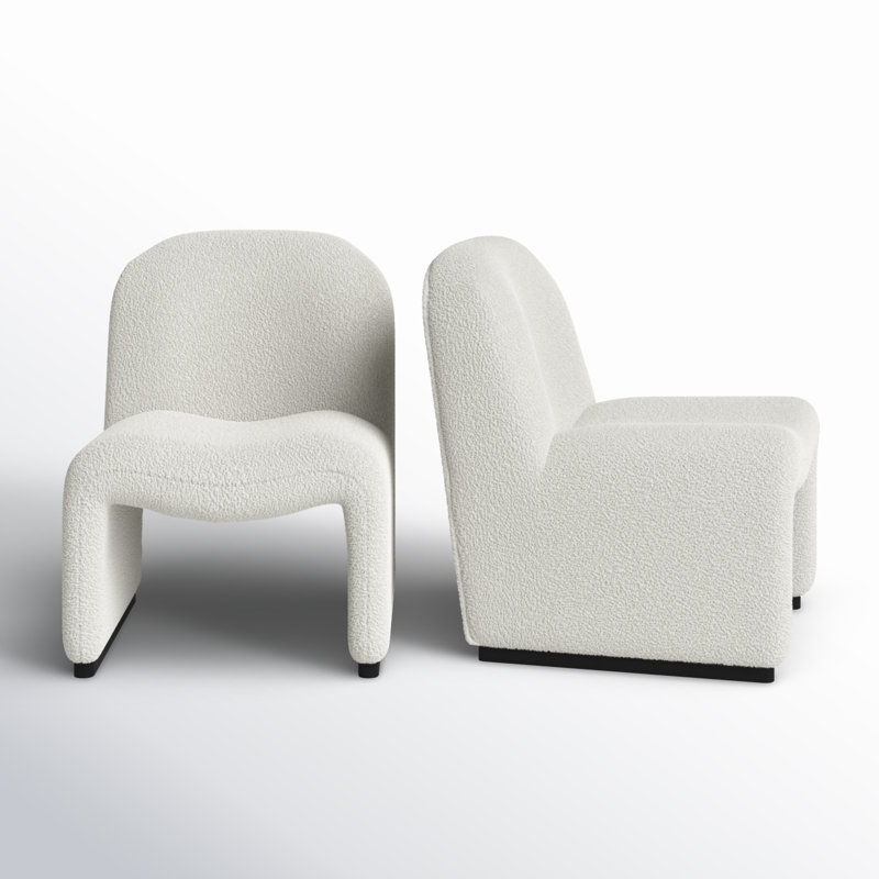 Chaise d'appoint 24 po Bayro, Chenille ivoire, Noir