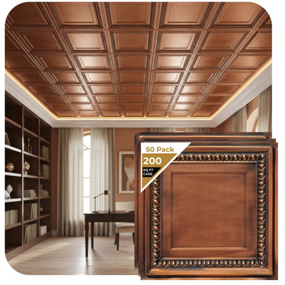 Cambridge 24'' L x 24'' W Textured PVC Ceiling Tile