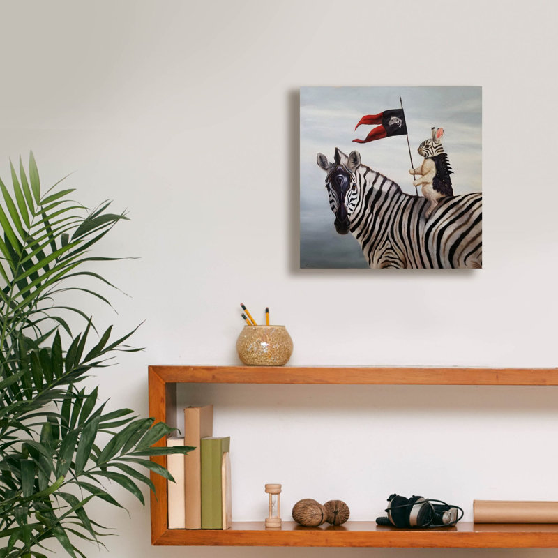 «Striped Warrior» par Lucia Heffernan, art mural sur toile, H 12 po x l 12 po x P 0,75 po