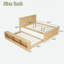 Lit plateforme en bois avec lit gigogne escamotable et compartiments de rangement latéraux-267539998-267539994