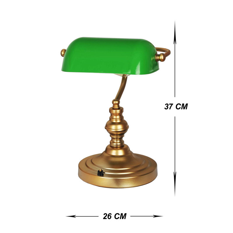 Lampe de table en métal, Vert, Or