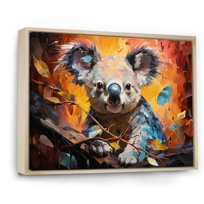 Koala Koalas Serenity Collage I sur impression sur toile, H 16 po x l 32 po x P 1 po, Cadre naturel flottant