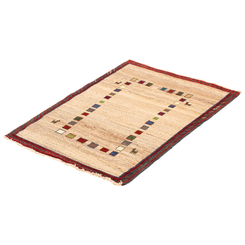 Tapis Helbe Gabbeh beige 3 pi 7 po x 4 pi 6 po