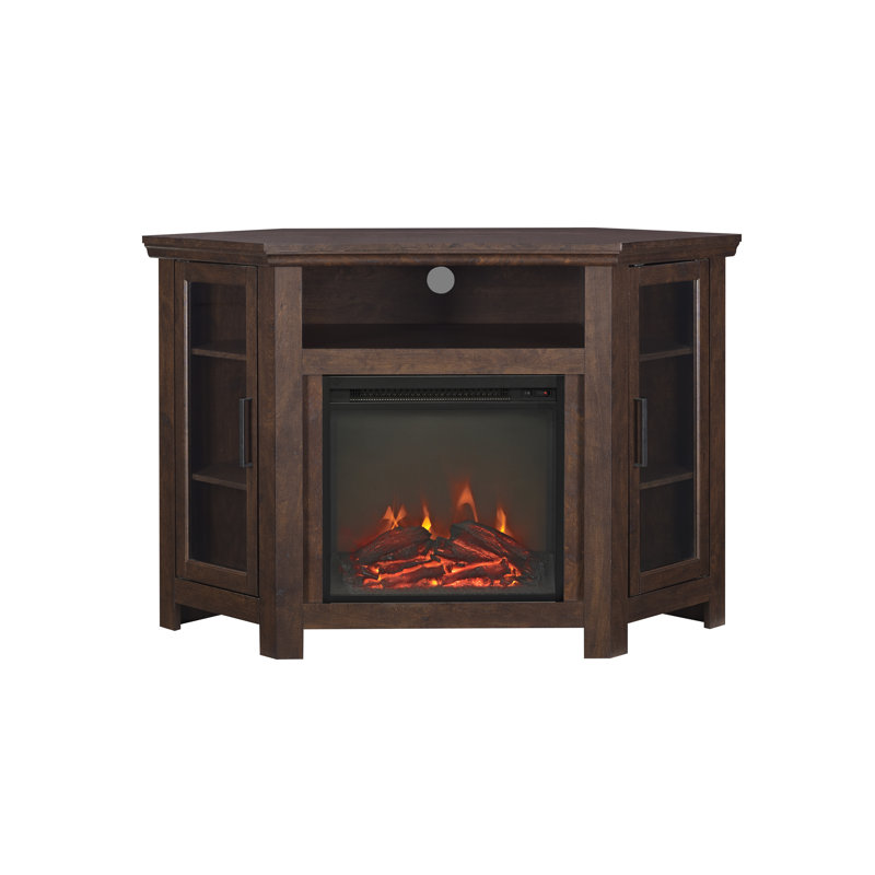 Orchard Park TV Stand Fireplace for TVs up to 55" Fireplace, Traditional Brown