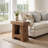 Rustic Solid Wood End Table, Rectangular Side Table with Storage Shelf-1647524691