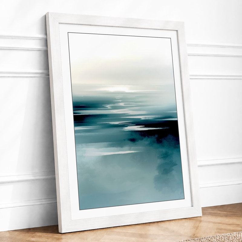 Misty Bands Coastal - Framed Print, A4 - 29.7 x 21.0 cm, White