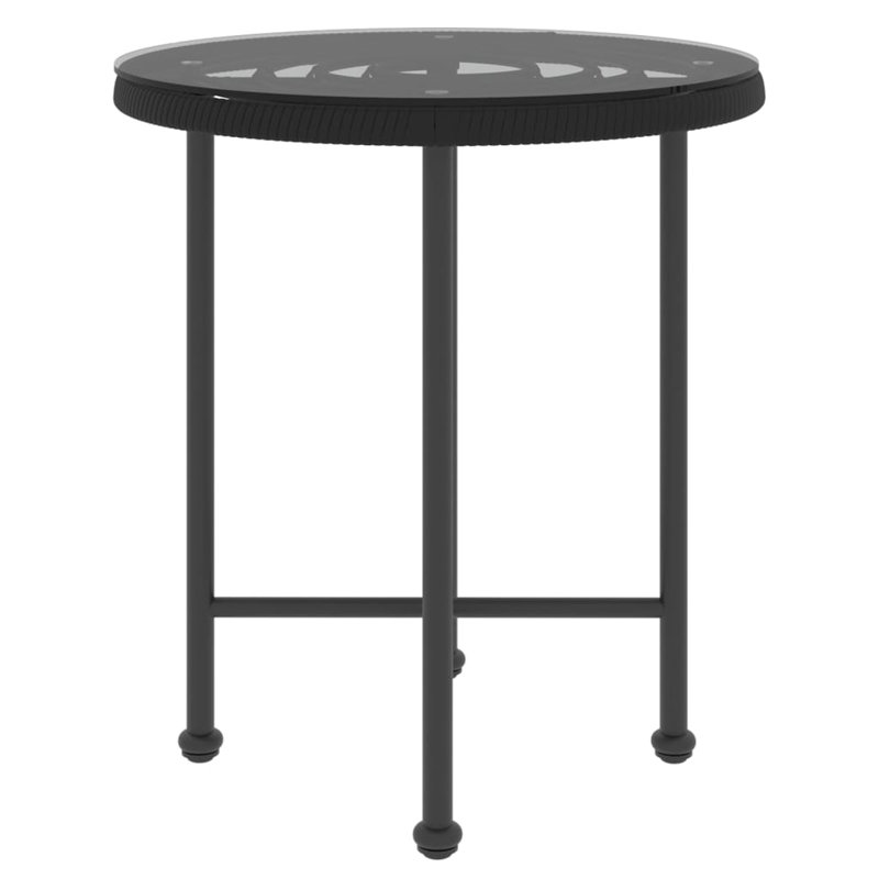 Dining Table, Black/Clear, 21.7" H x 21.7" W x 21.7" D