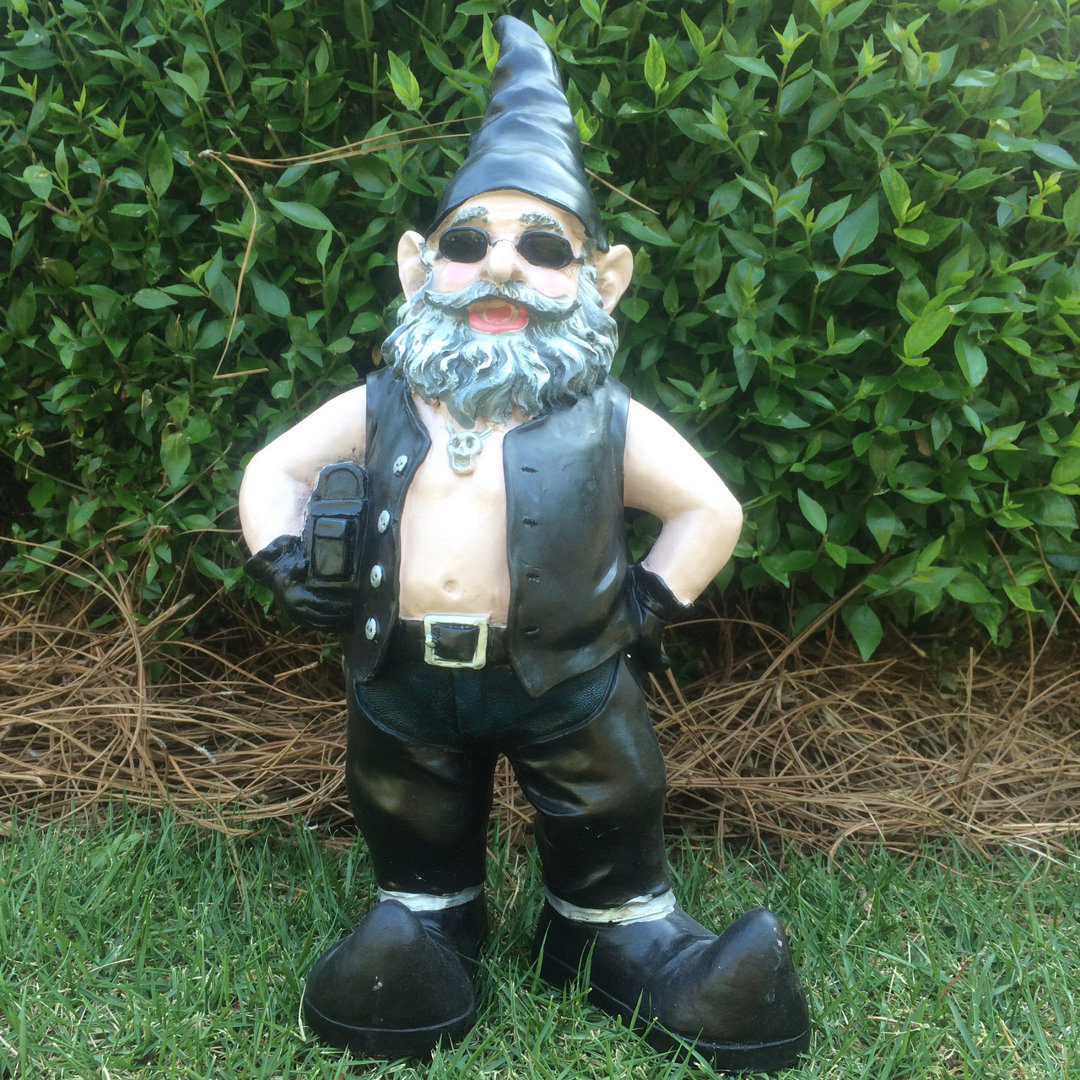 Born-to-Ride Gnomes Biker Dude Motorcycle Garden Statue HomeStyles