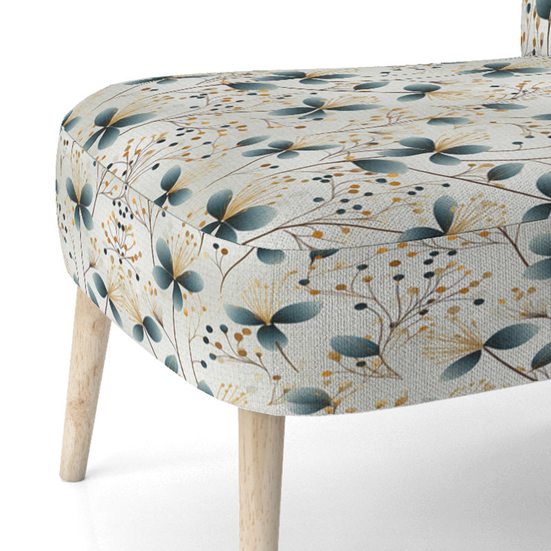 Minimalist Botanics - Chaise d'appoint rembourrée scandinave, chaise d'appoint Botanical Plants