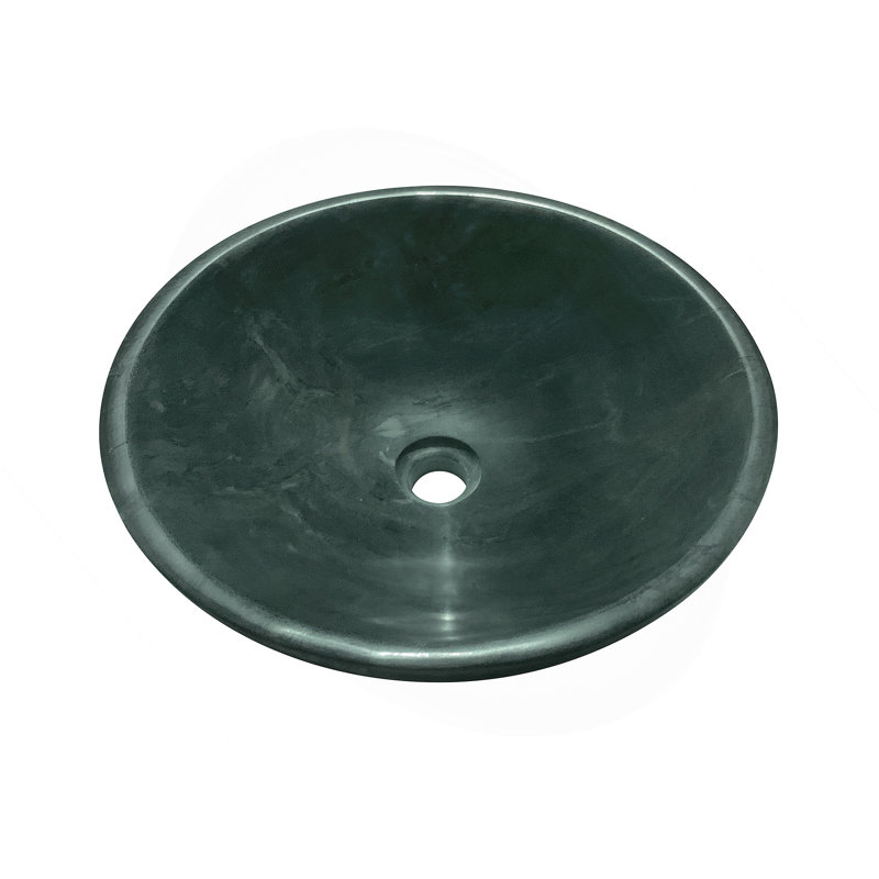 Bathroom Vessel Sink, Round Sink For Home, Green
