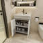 Meuble-lavabo pour salle de bain avec lavabo, meuble-lavabo pour petit espace, meuble-lavabo autoportant avec 2 armoires à fermeture douce