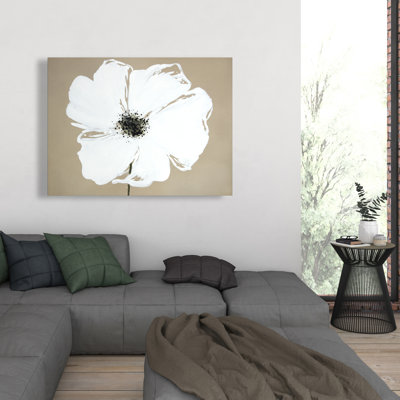 Abstract Color Splash Petals Flower | Contemporary White Canvas
