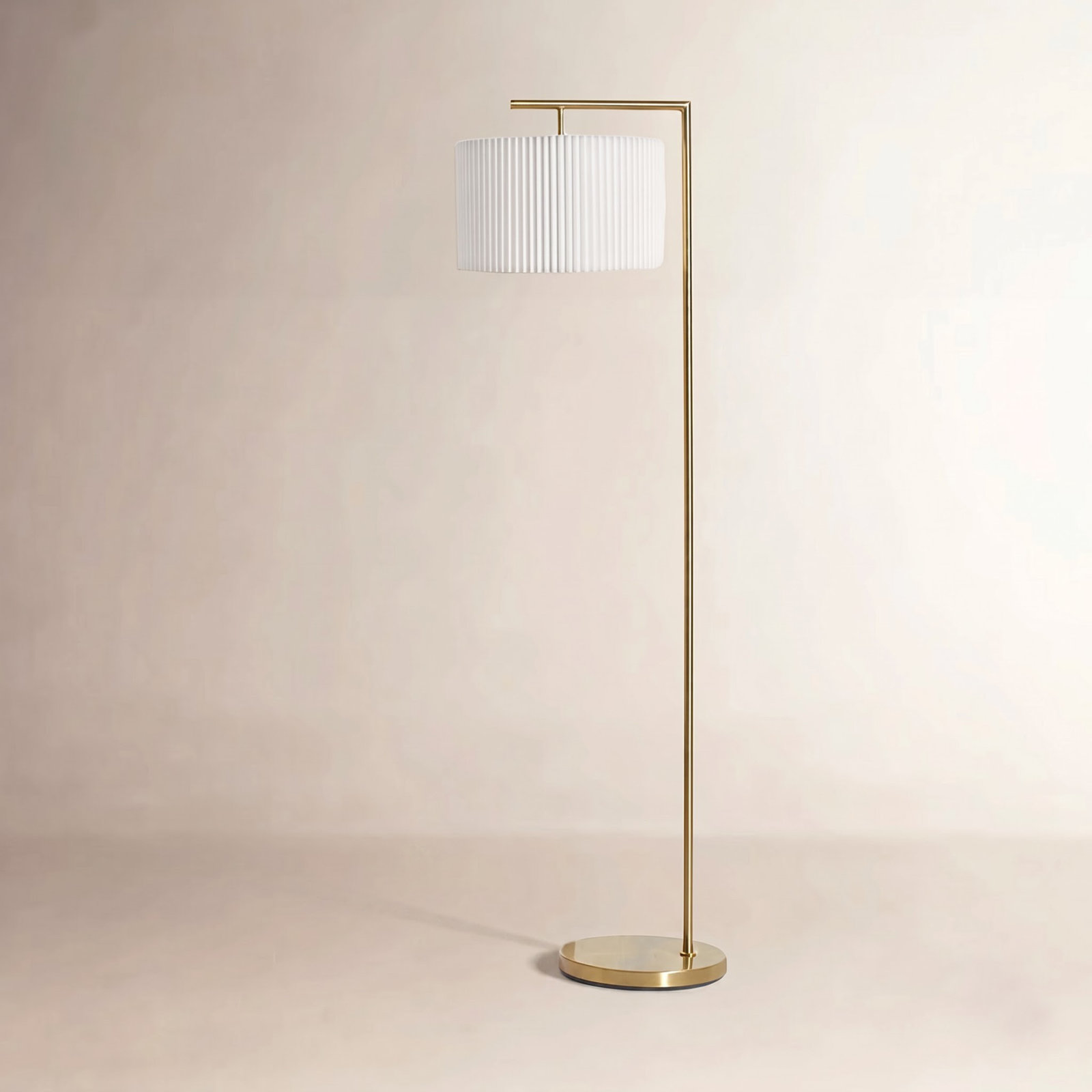 Montage 61" Smart-Enabled Floor Lamp, Pleated White, Gold