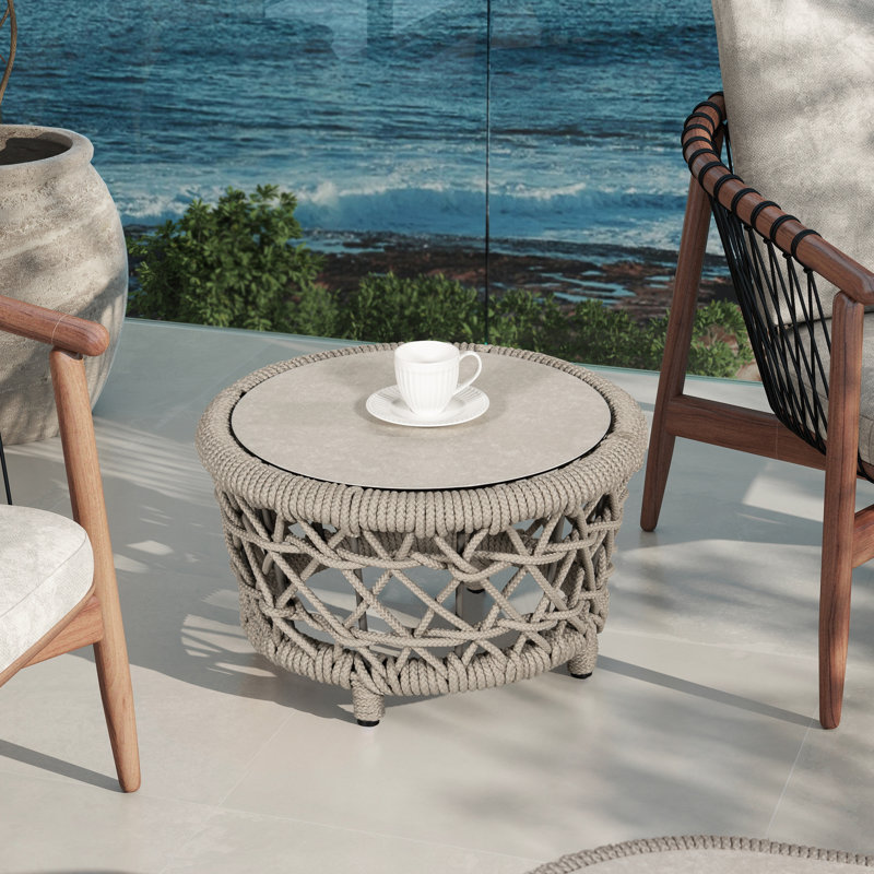 Table basse ronde tissée Corzatt