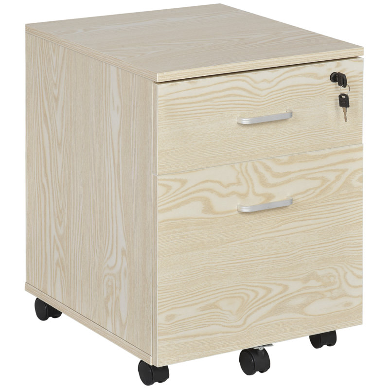 40cm Wide 2 -Drawer Mobile File Cabinet, Oak