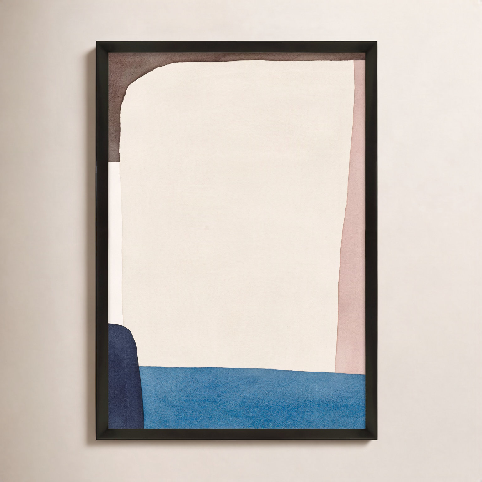 Divided "Distant Sand" Painting, 17.50" W x 25" H, Black
