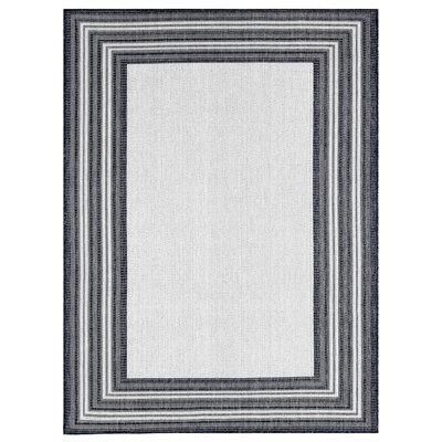 Tapis intérieur / extérieur gris / noir Nicole