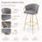 Mykaylah Velvet Barstool with Metal Armrests and Rectangular Footrest-325639958
