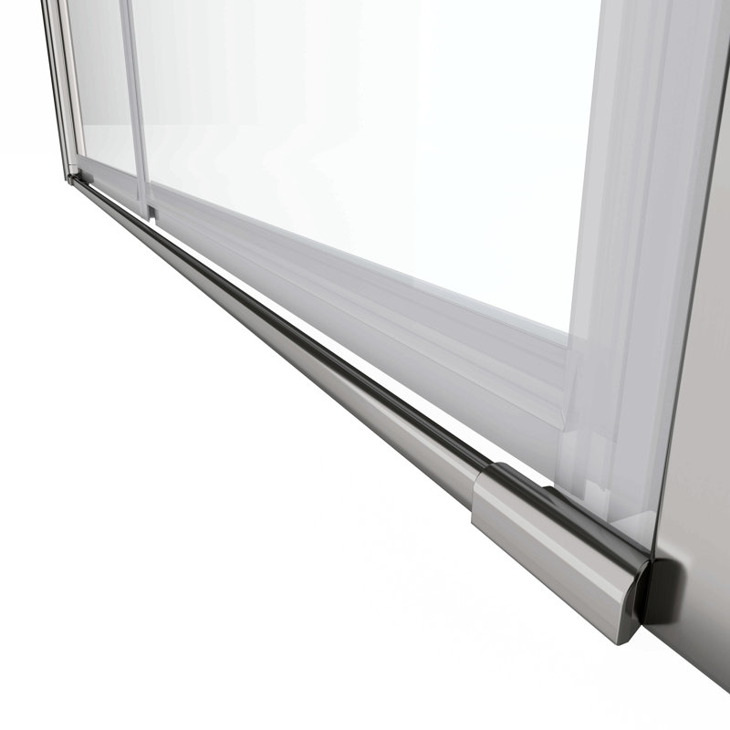 Adjustment,Universal Pivot Shower Door, Open Outside, With 1/4" Tempered Glass, Brushed Nickel