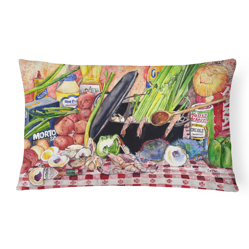 Coussin décoratif intérieur/extérieur rectangulaire à salade de pomme de terre gumbo