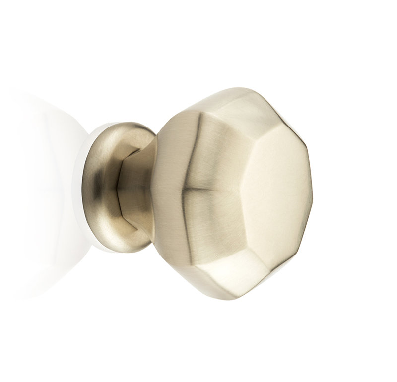 Poignée géométrique Burbridge, Nickel brossé, H 1,26 po x l 1,25 po x P 1,25 po