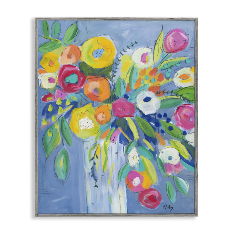 Giclée encadrée «Cheerful Blossom Energy» par Krinlox, H 20 po x l 16 po, Estampe numérique Farmhouse