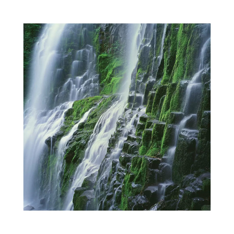 OR, Willamette NF. Three Sisters Wilderness, Lower Proxy Falls Displays Multiple Cascades 1 Piece Wrapped Canvas Wall Art