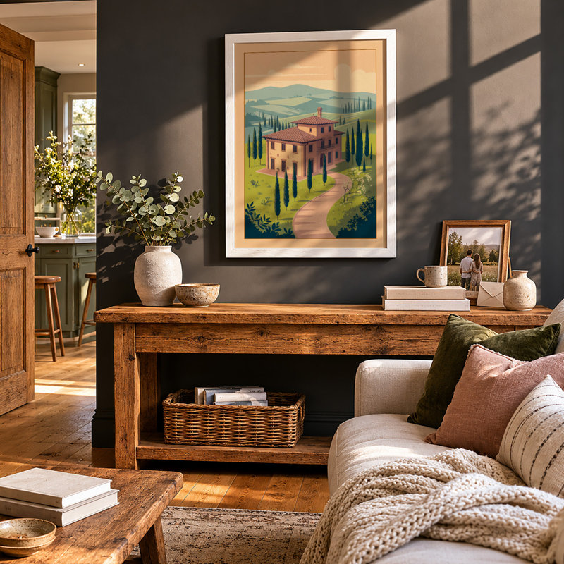 Tuscan Villa Rustic - Print, Unframed, A4 - 29.7 x 21.0 cm
