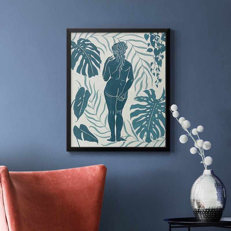 Toile encadrée de qualité supérieure Moon Gazer III - prête à être accrochée, Noir, H 20 po x l 16 po