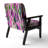 Retro Abstract Drops XI - Velvet Upholstered Midcentury Arm Chair, Midcentury Accent Chair-122510906-112840665