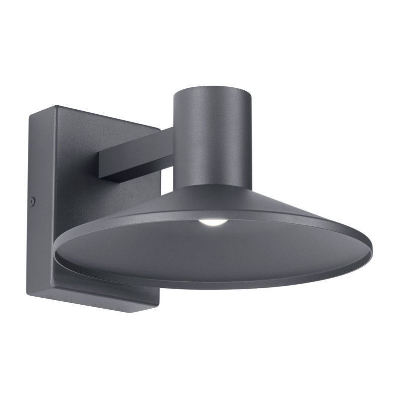 Ash LED Outdoor Armed Sconce, Charcoal, 10" H x 10" W x 10" D