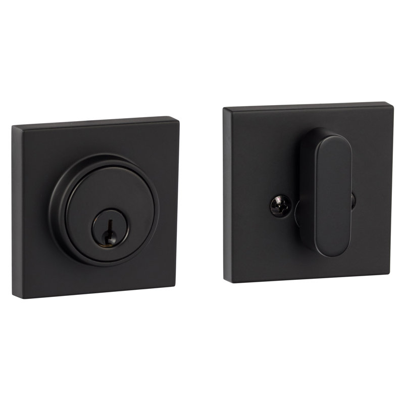 Modern Square Deadbolt, Flat Black