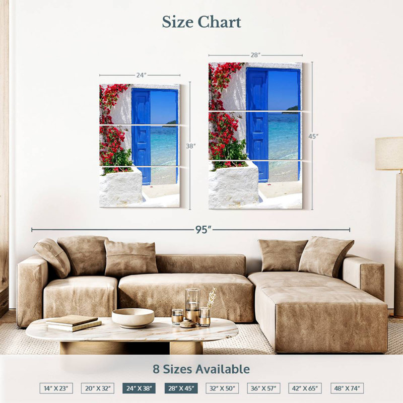 Lilie Beachside Greek Door, 38" H x 24" W